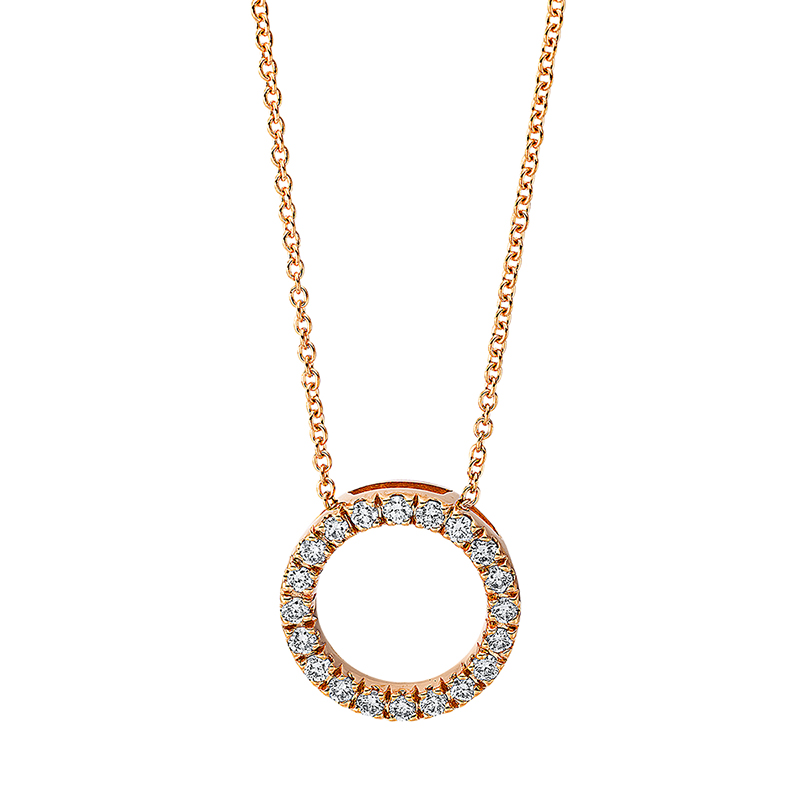 Pure! Diamonds Jewelry - Halsketting 18kt "cirkel", met ZÖ 40 cm 42,5 cm