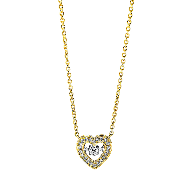 Pure! Diamonds Jewelry - Collier 18 KT "Heart", with Zö 40 cm 42.5 cm