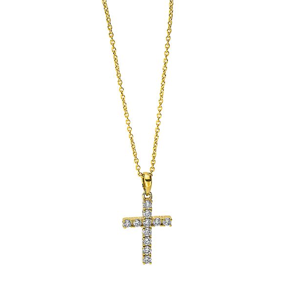 Pure! Diamonds Jewelry - Halsketting 18kt "kruis", met ZÖ 42 cm Pure! Diamonds Jewelry - Halsketting 18kt "kruis", met ZÖ 42 cm