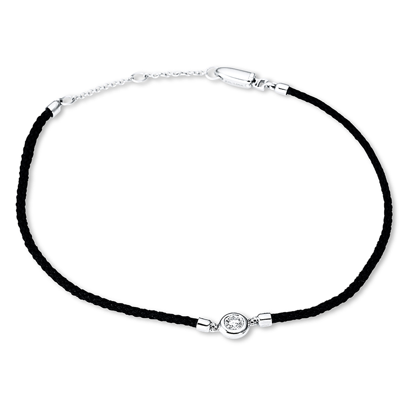 Pure! Diamonds Jewelry - Armband 18 kt , black cord