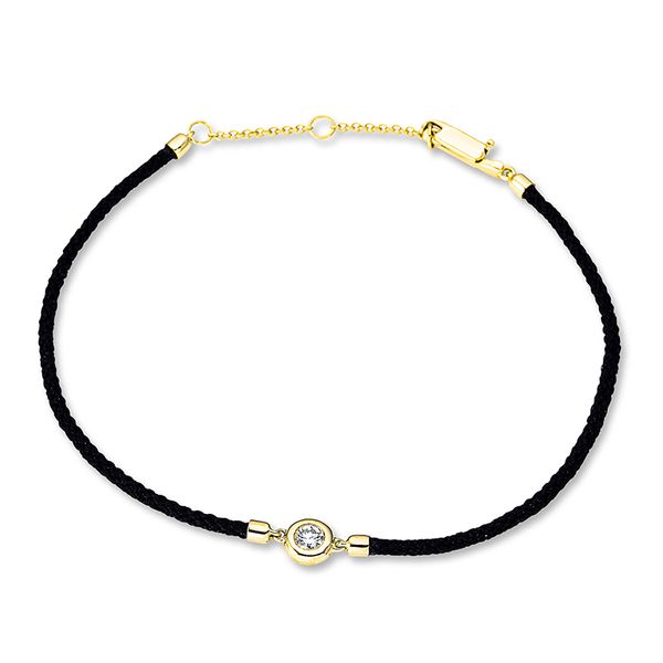 Pure! Diamonds Jewelry - Pulsera 18 kt cordon negro Pure! Diamonds Jewelry - Pulsera 18 kt cordon negro