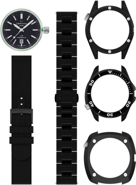 Certina DS+ C041.407.39.051.00 Automatisch horloge voor heren Horlogekast en armband verwisselbaar