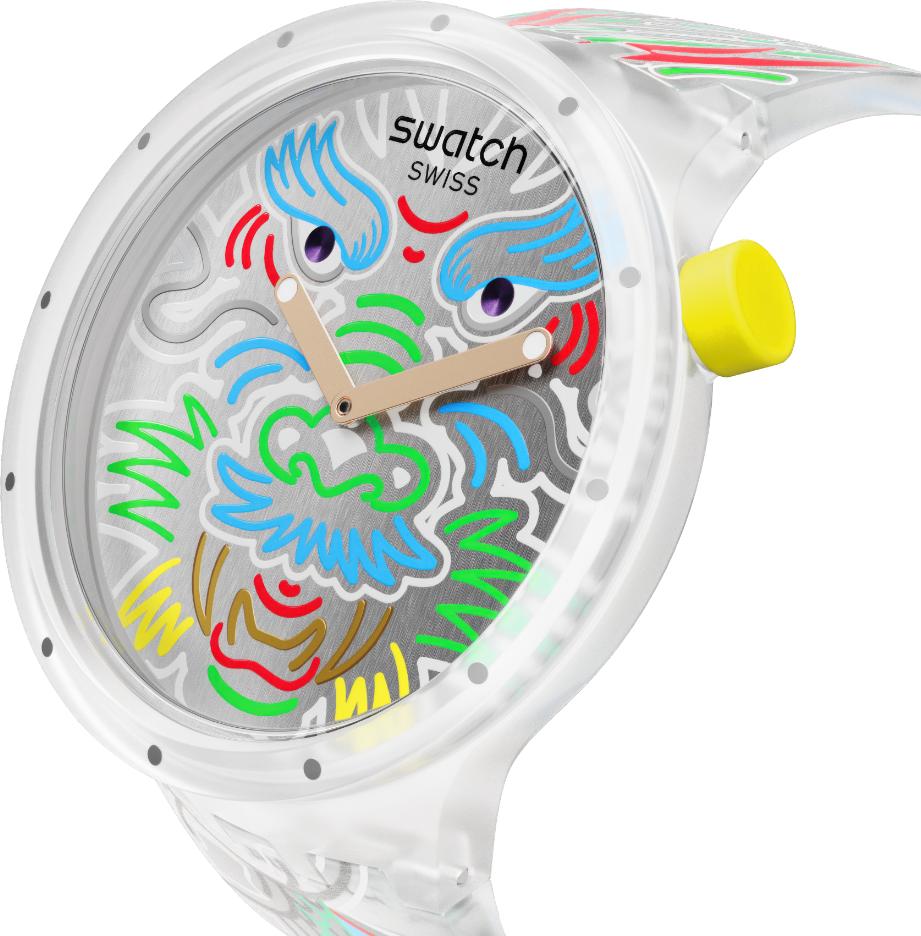 Swatch YEAR OF THE DRAGON: DRAGON IN CLOUD SB05Z102 Reloj unisex Momento Estelar de Diseño