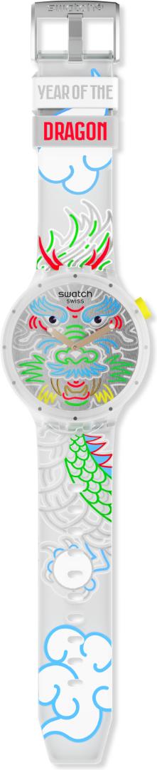 Swatch YEAR OF THE DRAGON: DRAGON IN CLOUD SB05Z102 Unisexuhr Design Highlight