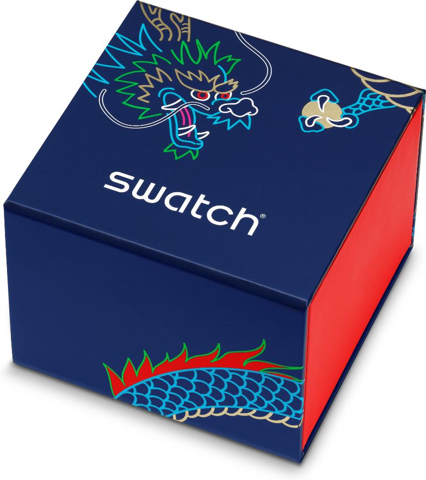 Swatch YEAR OF THE DRAGON: DRAGON IN WAVES SO28Z125 Unisexuhr Design Highlight