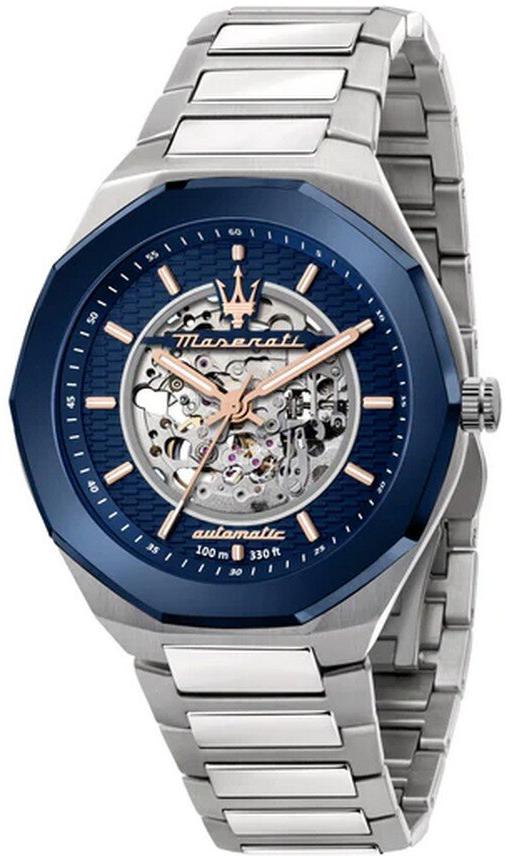 MASERATI Skelett-Zifferblatt Stile R8823142004 Reloj Automático para hombres Luneta céramica