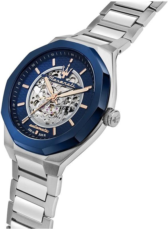 MASERATI Skelett-Zifferblatt Stile R8823142004 Reloj Automático para hombres Luneta céramica