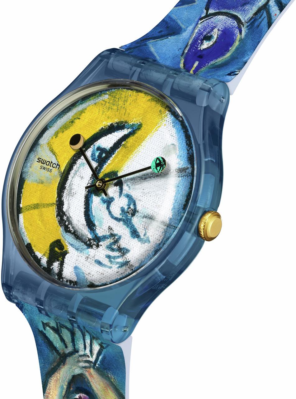 Swatch CHAGALL'S BLUE CIRCUS SUOZ365 Montre Unisexe