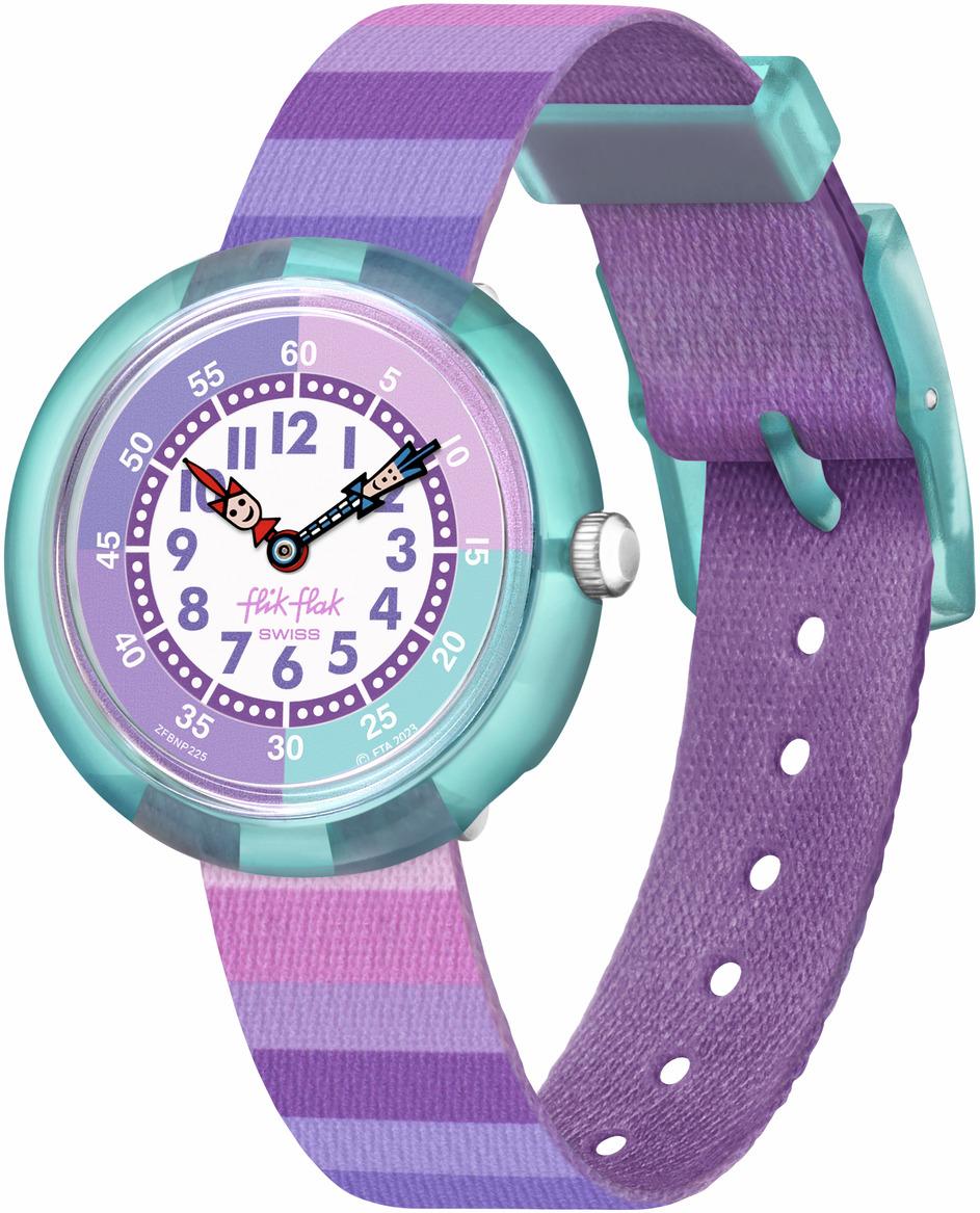 Flik Flak STRIPY PURPLE FBNP225 Reloj elegante para niños