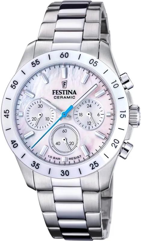 Festina CERAMIC F20693/1 Chronographe pour femmes Lunette céramique