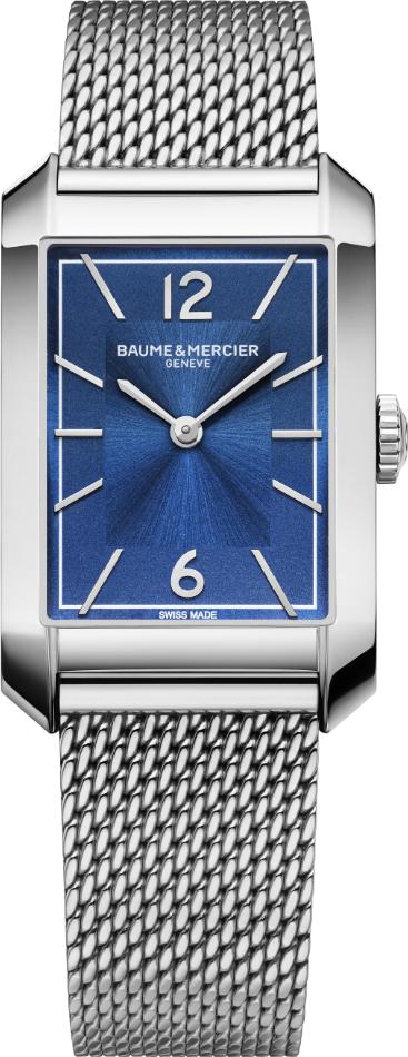 Baume & Mercier HAMPTON RECTANGL M ST ST QZ BLUE M0A10671 Montre-Bracelet pour hommes