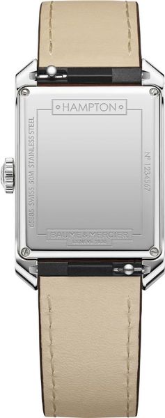 Baume & Mercier HAMPTON RECTANGL M ST LV QZ SILV M0A10670 Heren armbandhorloge
