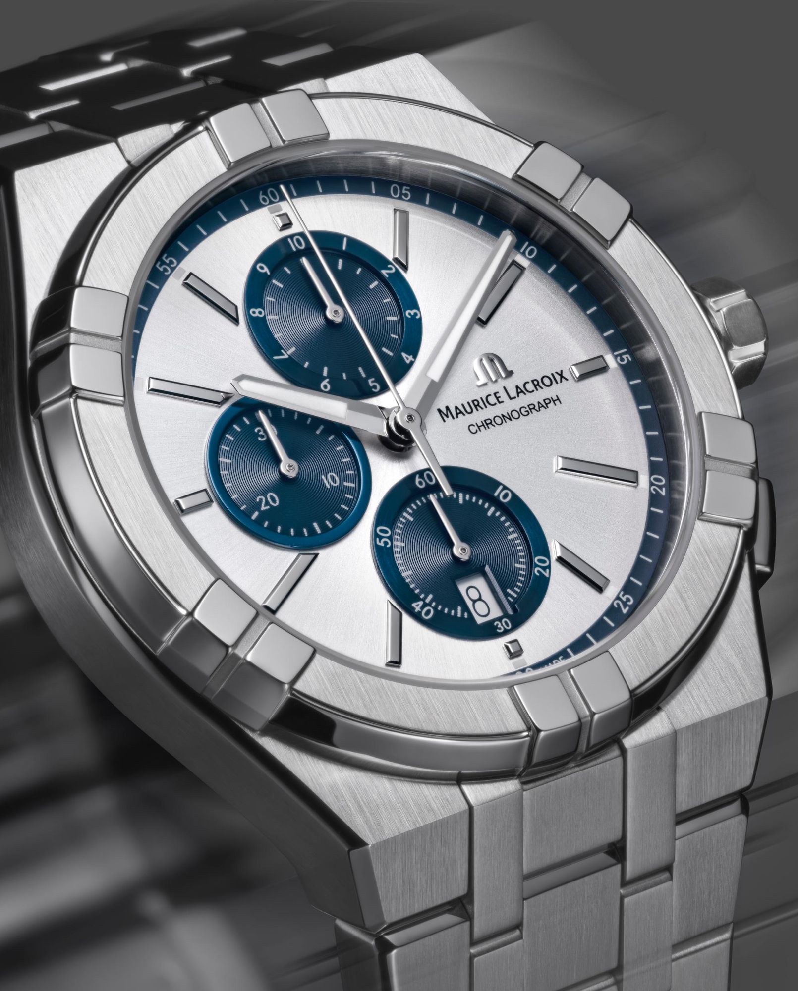 Maurice Lacroix AIKON Quartz Chronograph AI1118-SS002-230-1 Herenchronograaf Design highlight