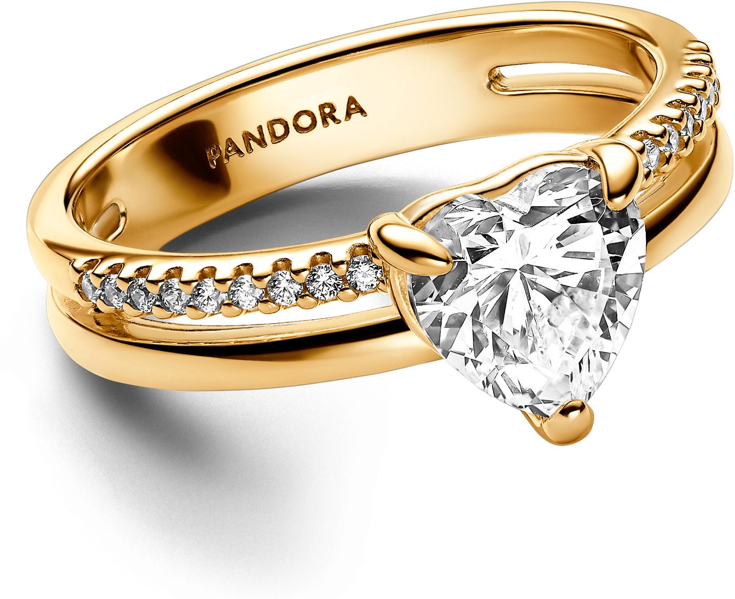 Pandora Doppelband Herz Ring 163100C01 Anillo para mujeres