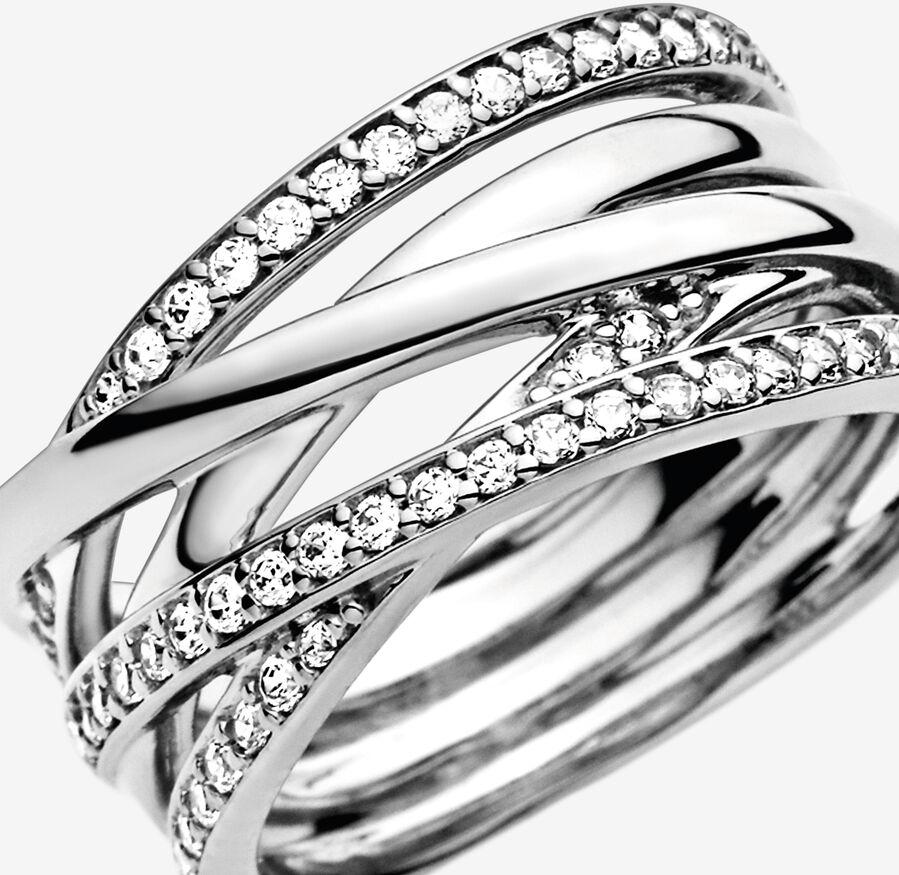 Pandora Sparkling & Polished Lines Ring 190919CZ Damenring