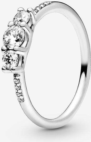 Pandora Drei Klare Steine Ring 196242CZ Anillo para mujeres