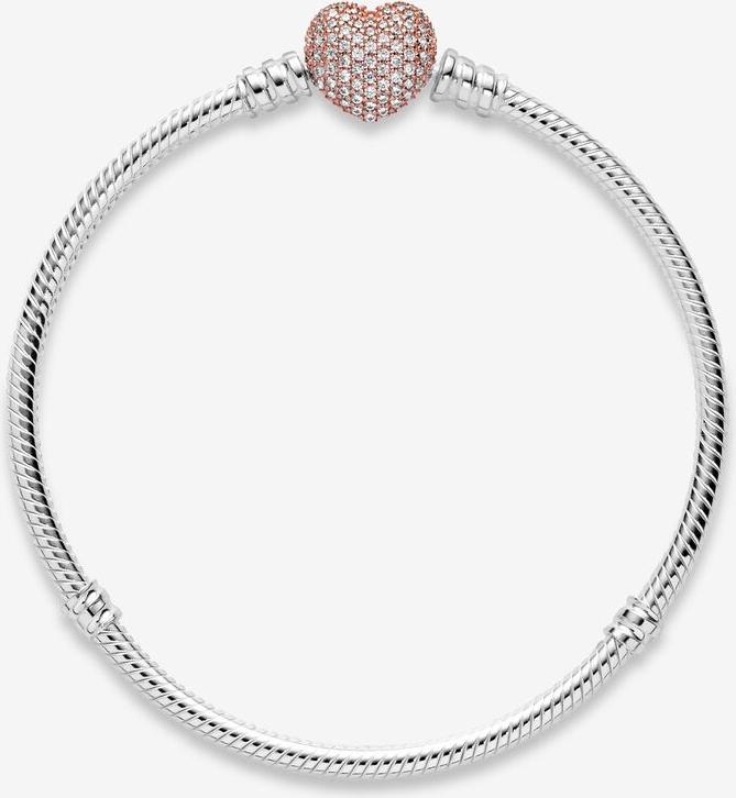 Pandora Moments Pavé-Herz-Verschluss Schlangen-Gliederarmband 586292CZ Womens' bracelet