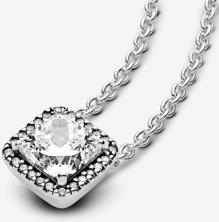 Pandora Quadratischer Funkelnder Strahlenkranz Halskette 396241CZ-45 Damenhalskette Pandora Quadratischer Funkelnder Strahlenkranz Halskette 396241CZ-45 Damenhalskette