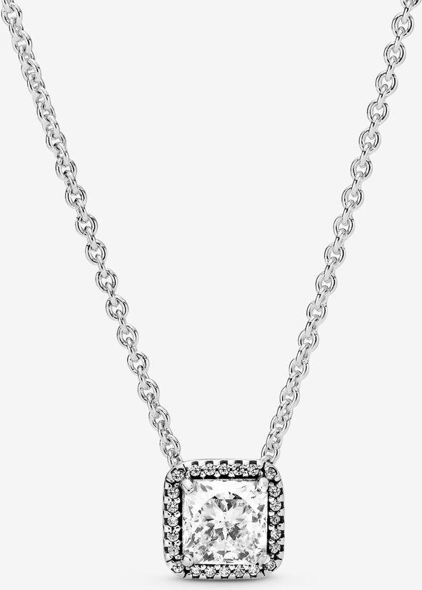 Pandora Quadratischer Funkelnder Strahlenkranz Halskette 396241CZ-45 Damenhalskette Pandora Quadratischer Funkelnder Strahlenkranz Halskette 396241CZ-45 Damenhalskette