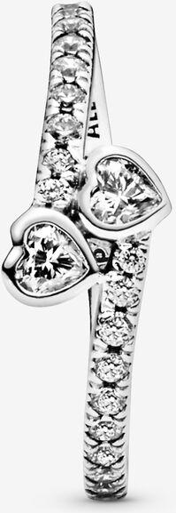 Pandora Two Sparkling Hearts Ring 191023CZ Anillo para mujeres