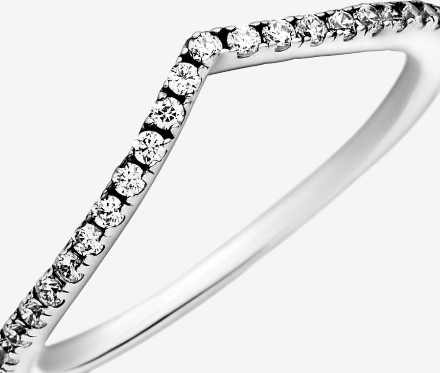 Pandora Sparkling Wishbone Ring 196316CZ Damesring