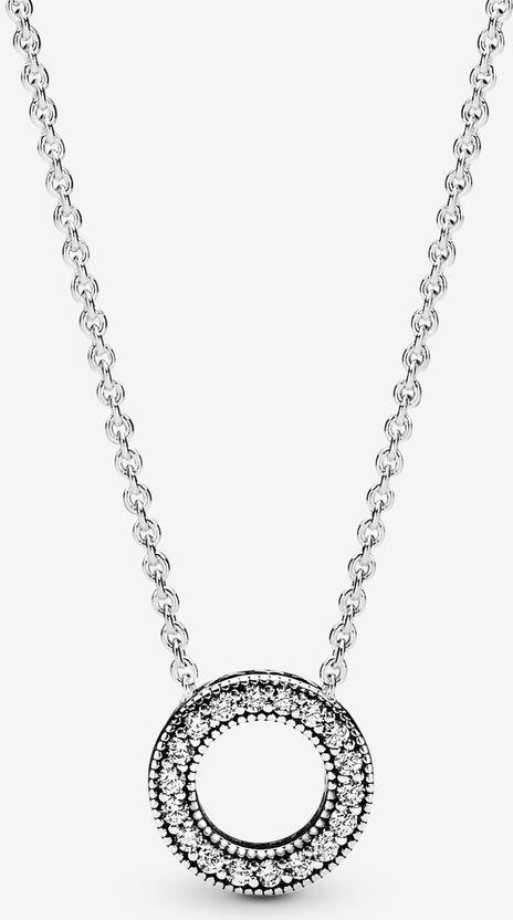 Pandora Pandora Logo Pavé-Kreis Collier 397436CZ-45 Chaîne de cou pour femmes