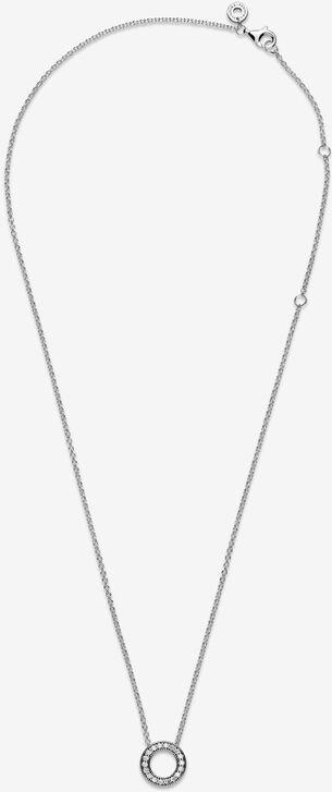 Pandora Pandora Logo Pavé-Kreis Collier 397436CZ-45 Cadena de cuello para mujeres