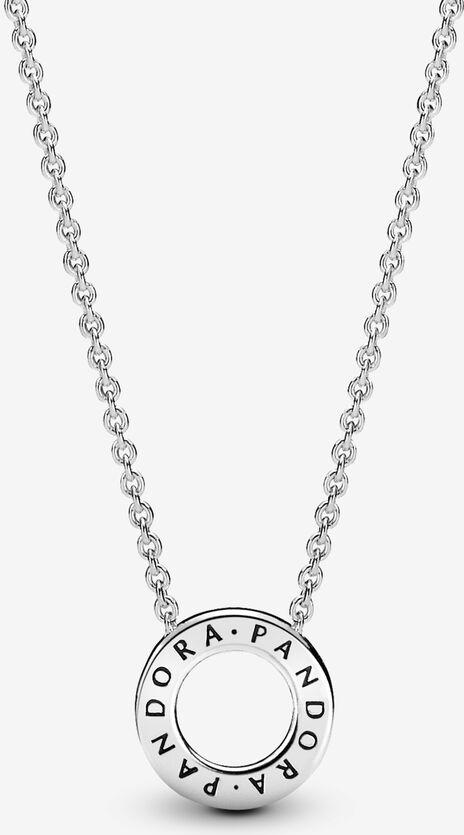 Pandora Pandora Logo Pavé-Kreis Collier 397436CZ-45 Chaîne de cou pour femmes