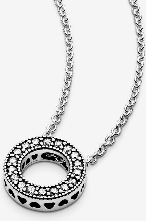 Pandora Pandora Logo Pavé-Kreis Collier 397436CZ-45 Chaîne de cou pour femmes