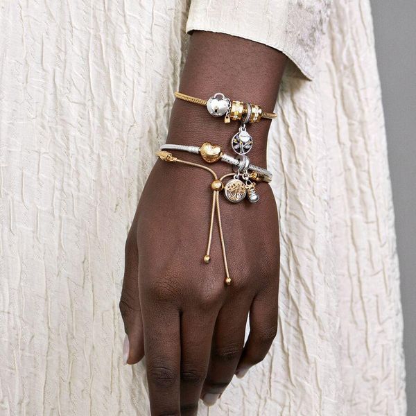Pandora Moments Schlangen-Gliederarmband mit Herz-Verschluss 568707C00 Braccialetto per donne