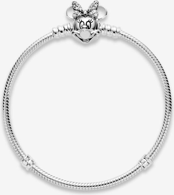 Pandora Disney Pavé Minnie Maus-Kugelverschluss Schlangen-Gliederarmband 597770CZ Pulsera para mujeres