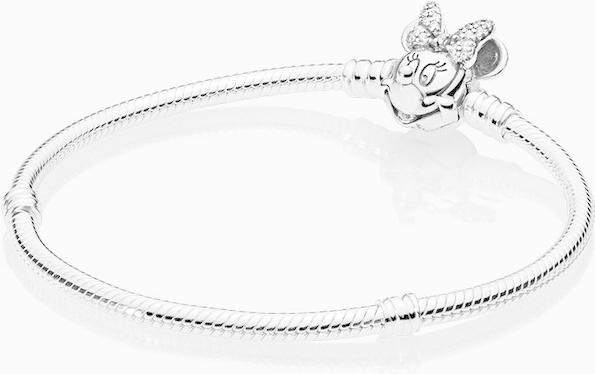 Pandora Disney Pavé Minnie Maus-Kugelverschluss Schlangen-Gliederarmband 597770CZ Pulsera para mujeres