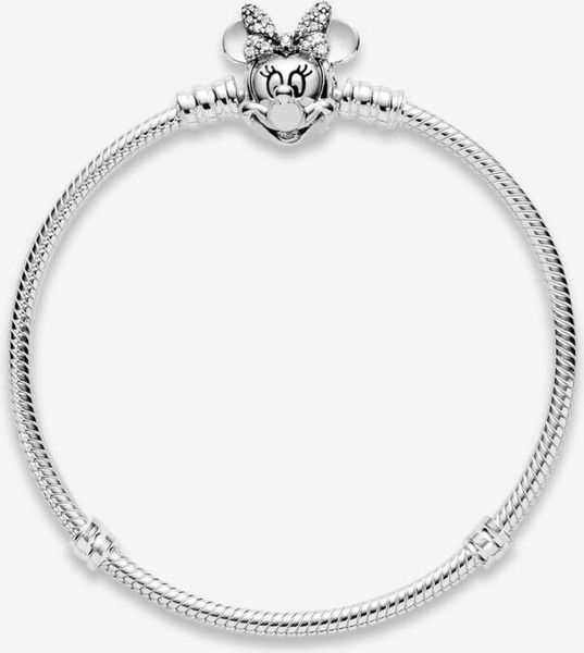 Pandora Disney Pavé Minnie Maus-Kugelverschluss Schlangen-Gliederarmband 597770CZ Braccialetto per donne Pandora Disney Pavé Minnie Maus-Kugelverschluss Schlangen-Gliederarmband 597770CZ Braccialetto per donne