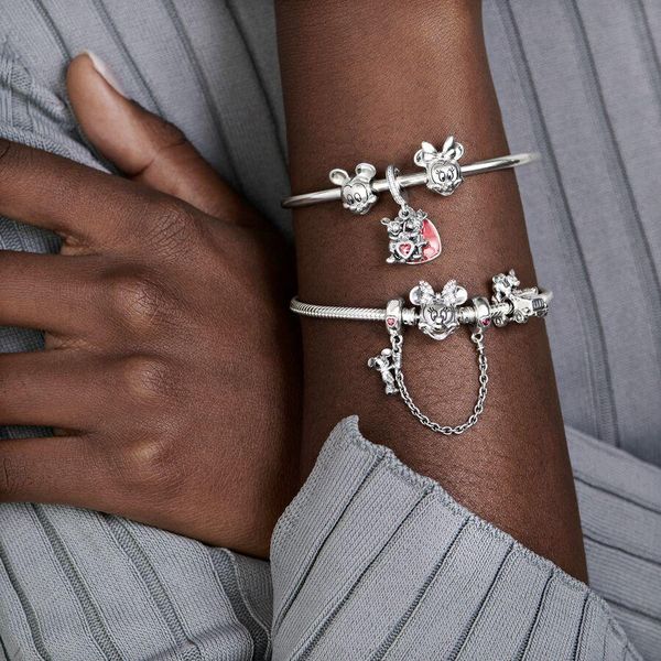 Pandora Disney Pavé Minnie Maus-Kugelverschluss Schlangen-Gliederarmband 597770CZ Braccialetto per donne Pandora Disney Pavé Minnie Maus-Kugelverschluss Schlangen-Gliederarmband 597770CZ Braccialetto per donne