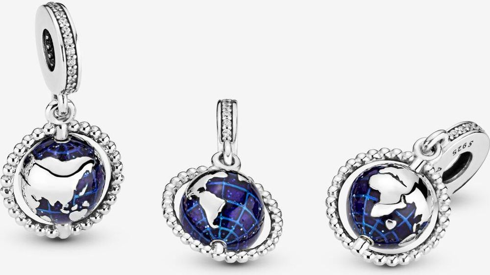 Pandora Drehender Globus Charm-Anhänger 798021CZ Anhänger Pandora Drehender Globus Charm-Anhänger 798021CZ Anhänger