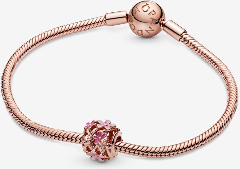 Pandora Offen gearbeitetes rosafarbenes Gänseblümchen Charm 788772C01 Hanger