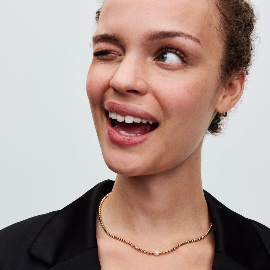 Pandora Behandelte Süßwasserzuchtperle & Kugeln Collier-Halskette 363176C01-45 Chaîne de cou pour femmes Pandora Behandelte Süßwasserzuchtperle & Kugeln Collier-Halskette 363176C01-45 Chaîne de cou pour femmes