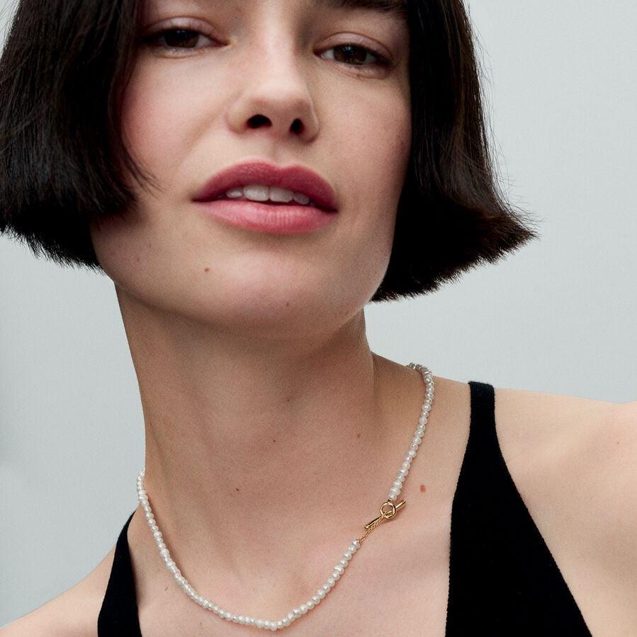 Pandora Behandelte SĂĽĂźwasserzuchtperlen Collier-Halskette mit T-Verschluss 363297C01-45 womans necklace Pandora Behandelte SĂĽĂźwasserzuchtperlen Collier-Halskette mit T-Verschluss 363297C01-45 womans necklace