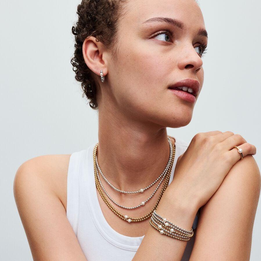 Pandora Behandelte Süßwasserzuchtperle & Kugeln Collier-Halskette 393176C01-45 Damenhalskette