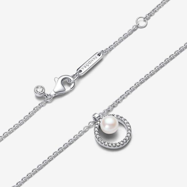 Pandora Behandelte Süßwasserzuchtperle & Pavé Collier-Halskette 393165C01-45 Damenhalskette Pandora Behandelte Süßwasserzuchtperle & Pavé Collier-Halskette 393165C01-45 Damenhalskette