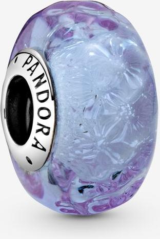 Pandora Wellenförmiges Lavendelblaues Murano-Glas Charm 798875C00 Colgante