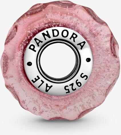 Pandora Wellenförmiges lachsfarbenes Murano-Glas Charm 798872C00 Pendant