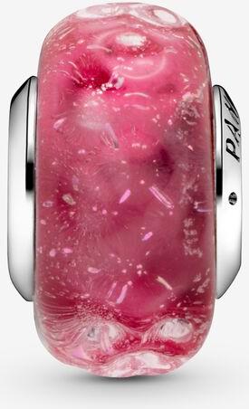 Pandora Wellenförmiges lachsfarbenes Murano-Glas Charm 798872C00 Colgante