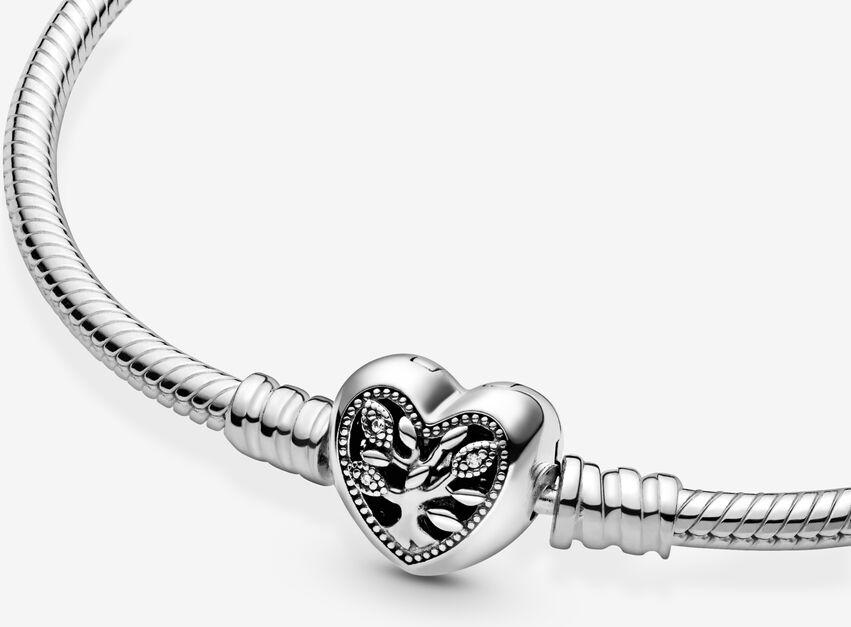 Pandora Stammbaum Schlangen-Gliederarmband mit Herzverschluss 598827C01 Dames armband