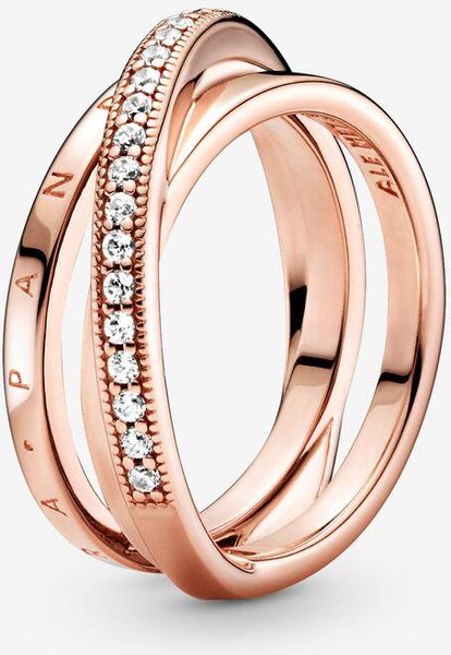 Pandora Dreifach gekreuzter Pavé-Ring 189057C01 womans ring