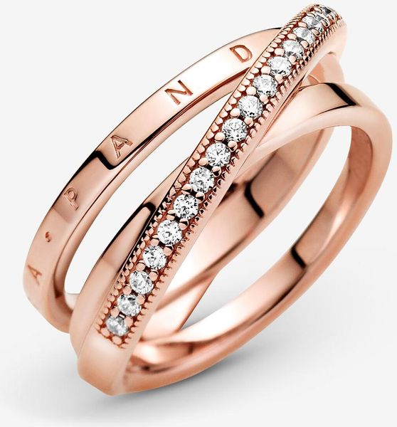 Pandora Dreifach gekreuzter Pavé-Ring 189057C01 womans ring