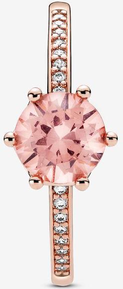 Pandora Rosafarbene, funkelnde Krone Solitär-Ring 188289C01 Anillo para mujeres