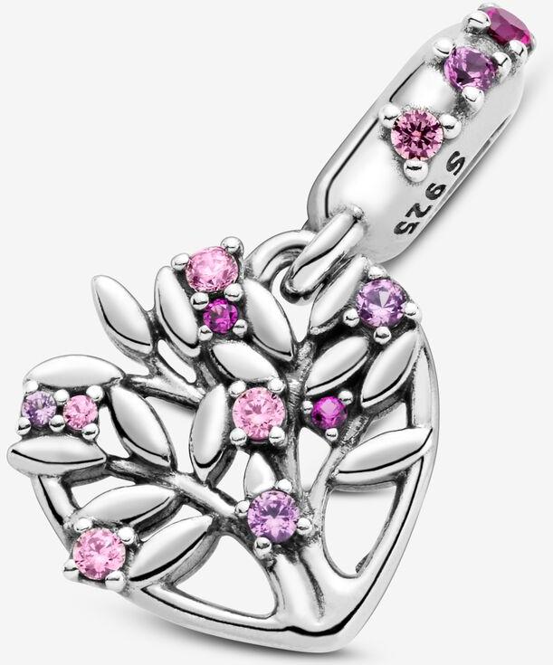 Pandora Rosafarbener Familienstammbaum Charm-Anhänger 799153C01 Pendentif