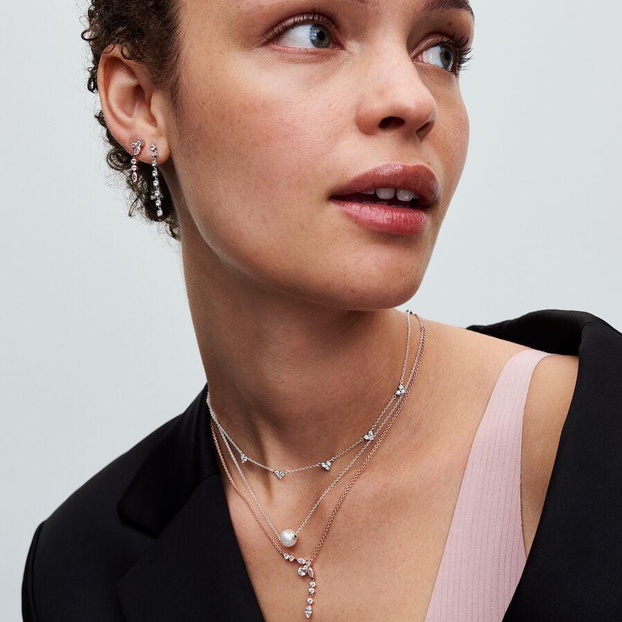 Pandora Dreifachstein Herz Halskette 393160C01-45 Damenhalskette Pandora Dreifachstein Herz Halskette 393160C01-45 Damenhalskette