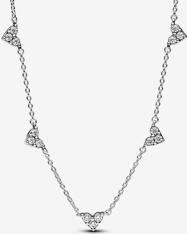 Pandora Dreifachstein Herz Halskette 393160C01-45 Damenhalskette Pandora Dreifachstein Herz Halskette 393160C01-45 Damenhalskette